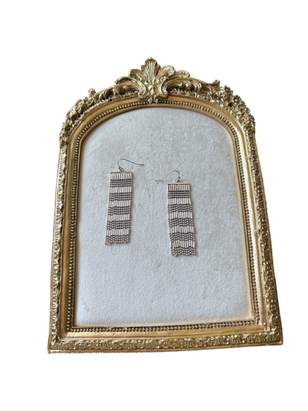 New Silver Beaded Dangle Earrings by Plunder Design - Picture 8 of 9